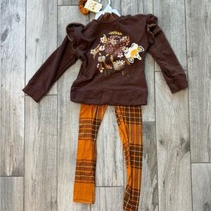 Fall kids set matching hair scrunchy